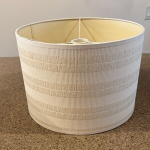 Neutral Striped Drum Lamp Shade - Cream